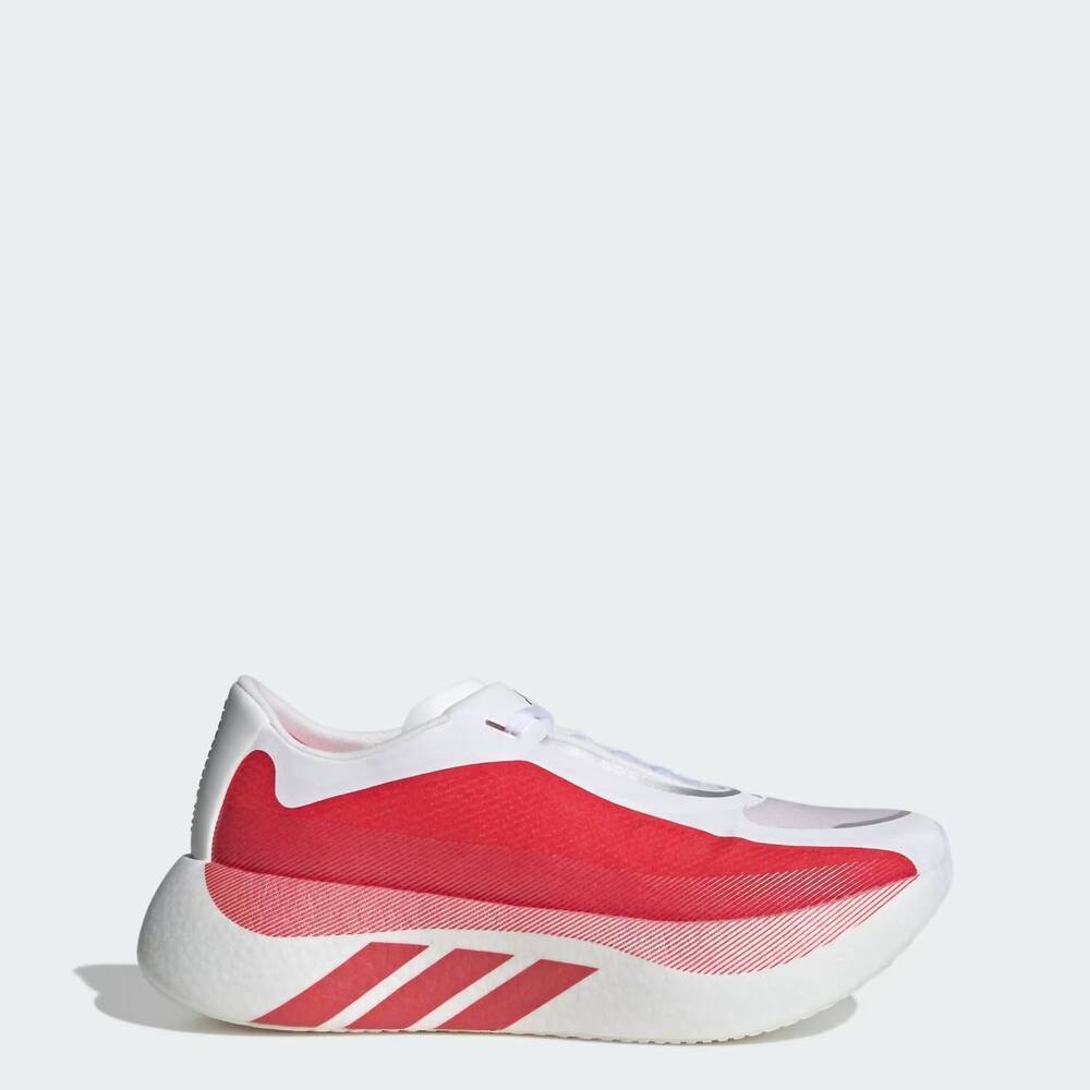NEW ADIDAS men's hyperboost edge running shoes in cloud white / pure ruby / zero
